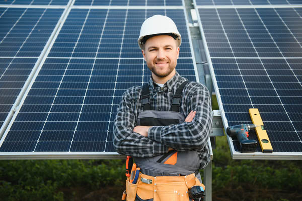 Solar contractor on the job